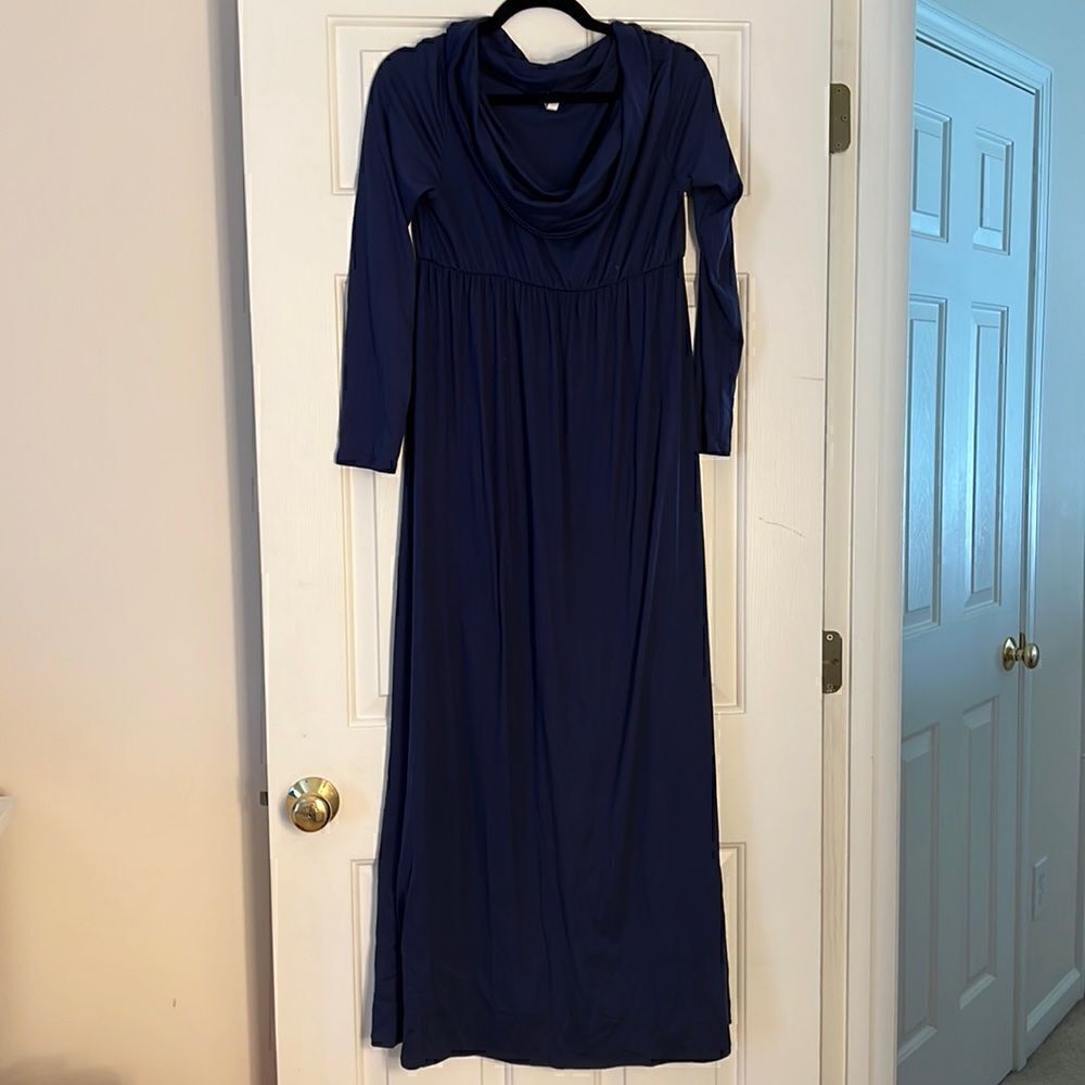 Pink Blush Optional Maternity Maxi Long Sleeve Dress M